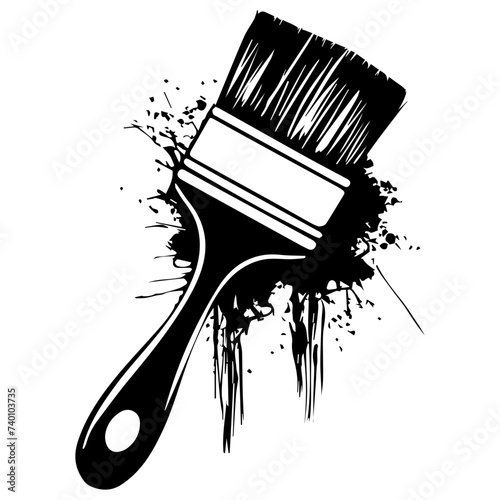 Paint brush symbol vector sign