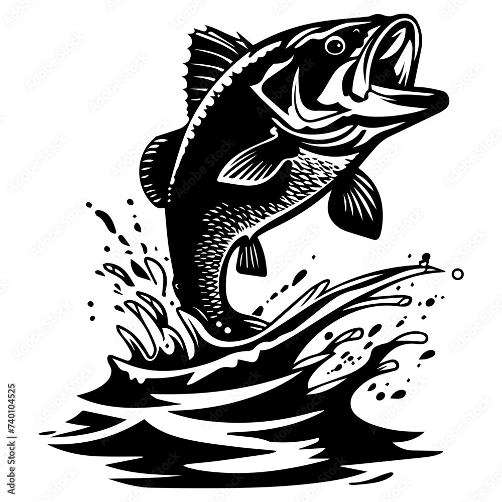 large bass fish in the mount jumping from the water large bass fish in the mount jumping from the water