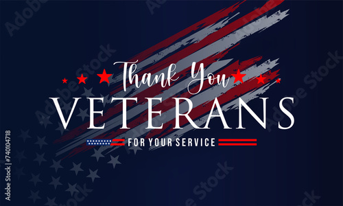 Happy Veterans Day United States of America background vector illustration , Honoring all who served	 photo