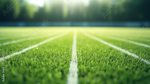 Close up of a soccer field, suitable for sports or outdoor activities © Fotograf