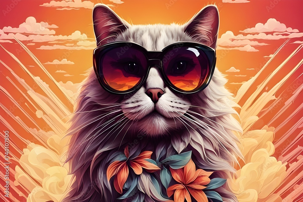 Cool Cat Ready for Summer Fun
