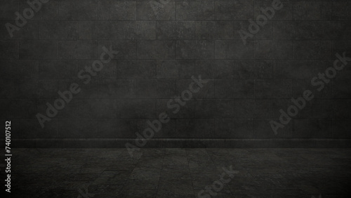 dunkler gruseliger Raum voller Nebel photo