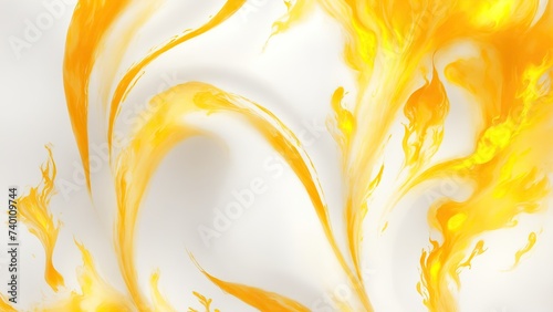 Abstract White and Yellow patterns burn in fiery flames Background