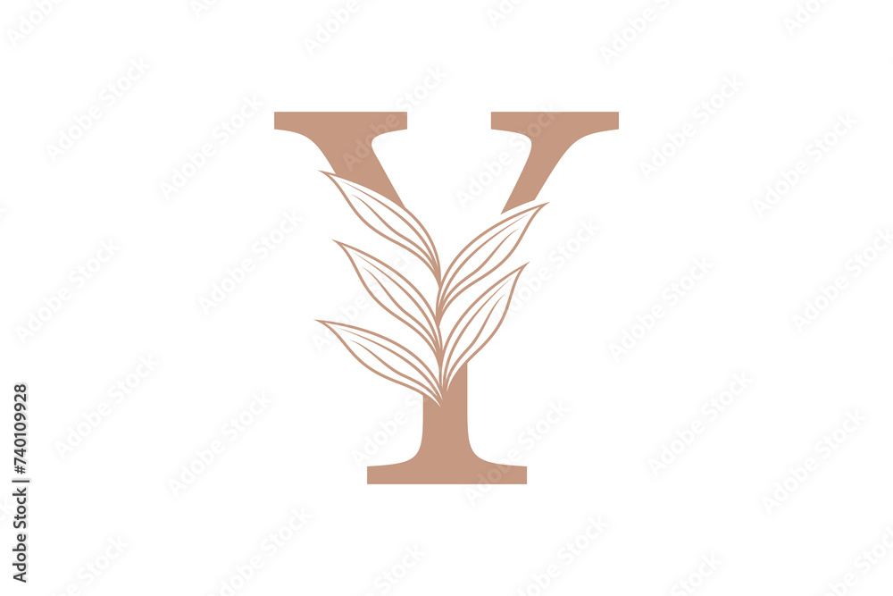 botanical element design with combination letter concept design botanical element design with combination letter concept design