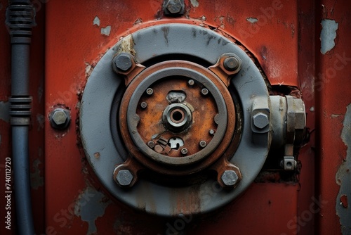 Detailed Perspective of an Industrial Plug Set Against a Complex Machinery Background