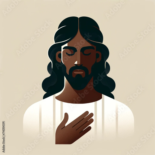 dark skinned jesus vector