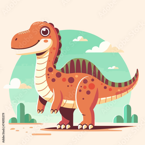 spinosaurus dinosaur ancient animal cartoon character illustration