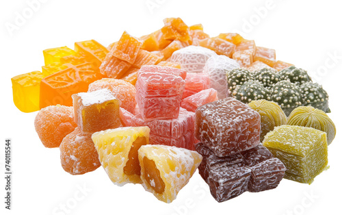 Eid al-Fitr Traditional Turkish Delights and Sweets On Transparent Background.