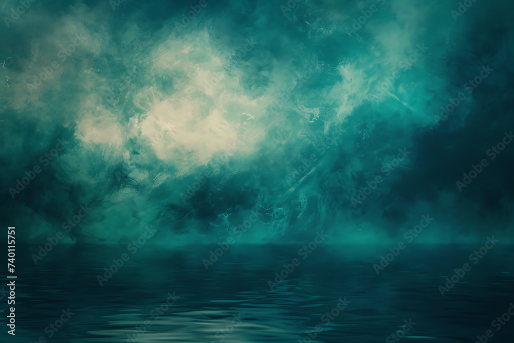 an abstract blue and white background with dark water