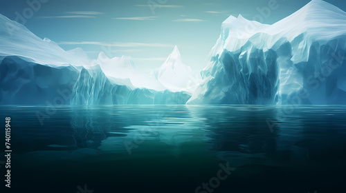 Iceberg  hidden danger and global warming concept