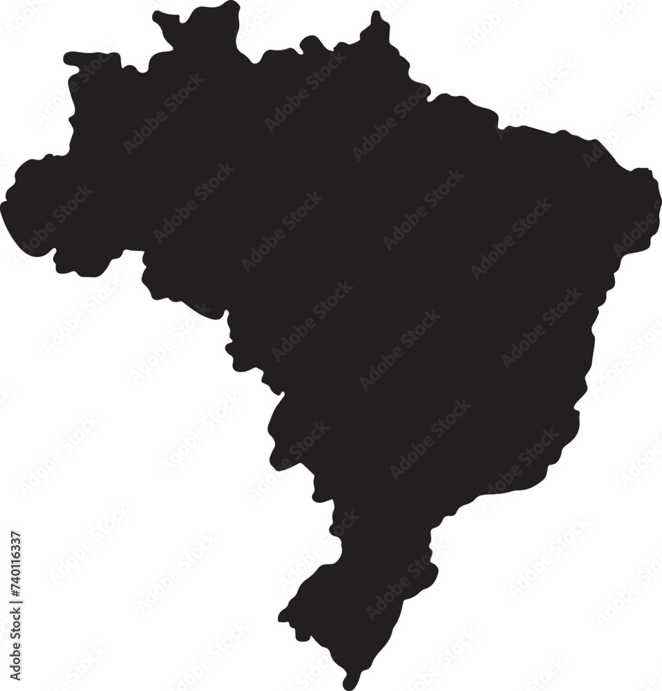political maps of Brazil with regions isolated on white background