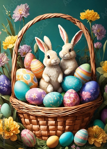 Colorful Easter eggs background, happy easter days