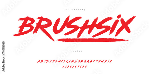 A Bold Handwritten Alphabet Font with a Dry Brush Texture