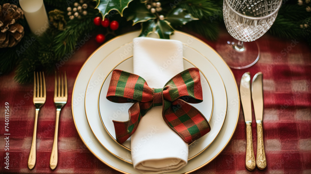 Table decor, holiday tablescape and formal dinner table setting for Christmas, holidays and event celebration, English country decoration and home styling Table decor, holiday tablescape and formal dinner table setting for Christmas, holidays and event celebration, English country decoration and home styling