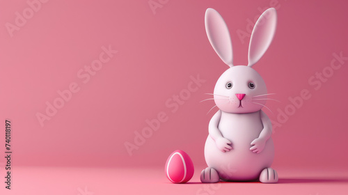 Easter set of greeting cards, holiday covers, posters, flyers design in 3d realistic style with egg and bunny. Modern minimal design for social media, sale, advertising, internet 