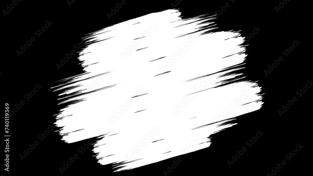 White Brush Stroke stain paint Animation on black background. Painting ...