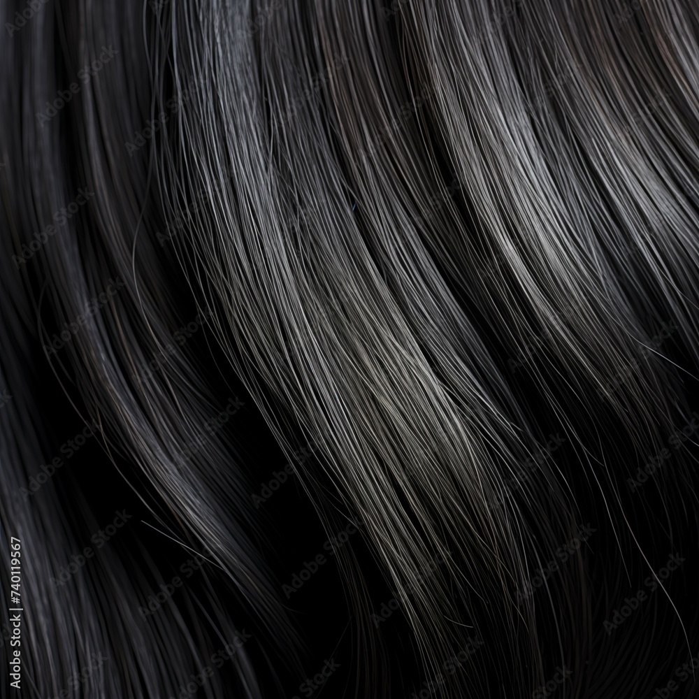 Naklejka premium closeup surface human black hair textured background