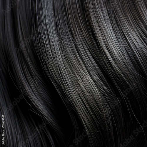 closeup surface human black hair textured background