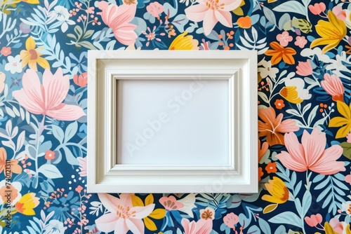 Whimsical Wall Art Mockup with Playful Motifs and Patterns Showcase Your Creativity with a Blank Frame