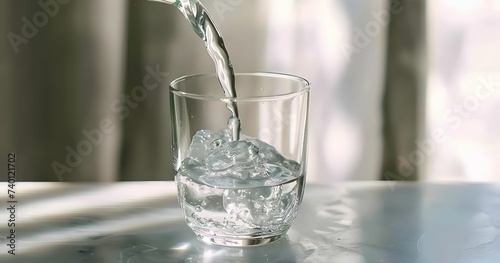 Hand Pouring Crystal Clear Water into a Glass