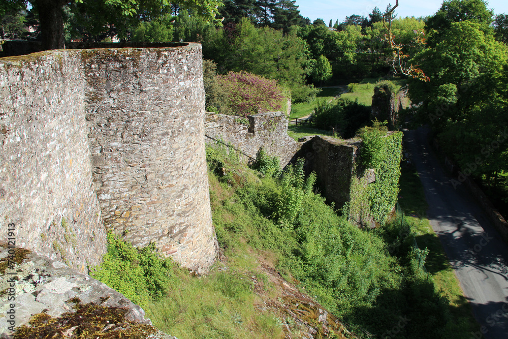 medieval ramparts in montaigu in vendée in france
