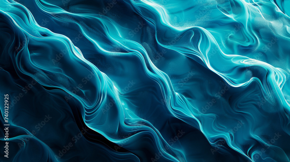 Obraz premium abstract watercolor painting depicting the crashing waves of the sea in a spectrum of blues.