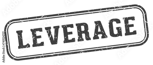 leverage stamp. leverage rectangular stamp on white background
