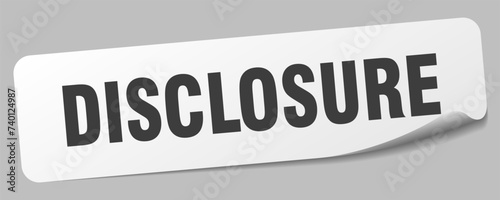 disclosure sticker. disclosure label
