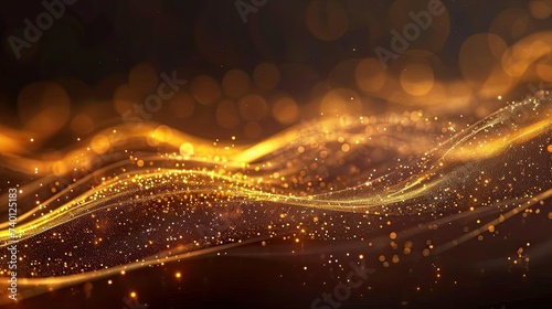 Abstract golden wave on dark background
