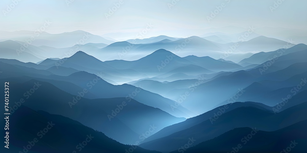Silhouetted mountains beneath drifting clouds a peaceful and serene environment. Concept Mountain Landscape, Cloudy Skies, Serene Environment, Silhouette Photography, Peaceful Scenery