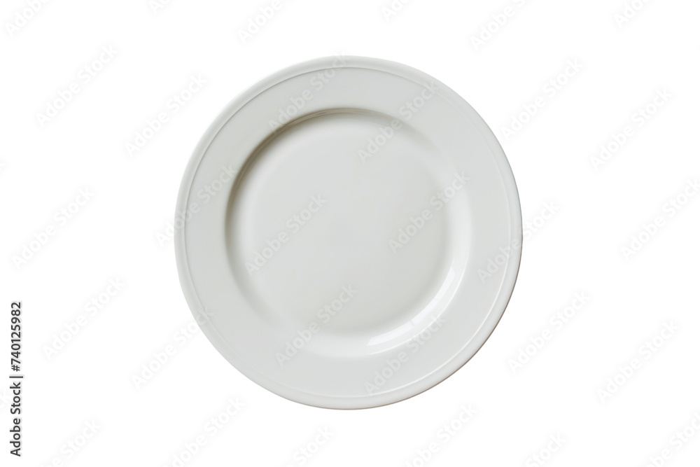 Top view of empty plate Isolated on white transparent background. Top view of empty plate Isolated on white transparent background.