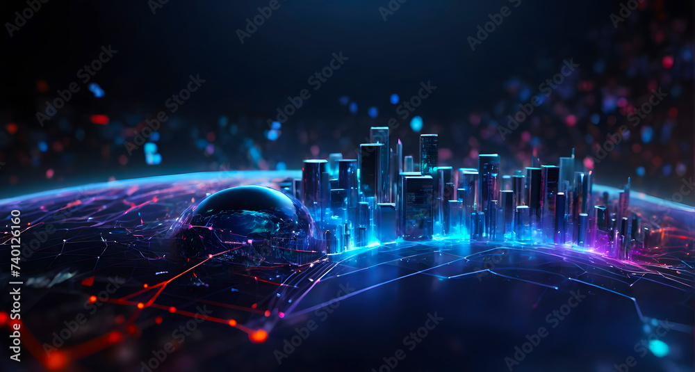 Obraz premium Ultra-High-Definition Digital Data and Technology Background Wallpaper in Stunning 8K Quality