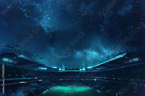 soccer stadium and  football stadium in the night  photo