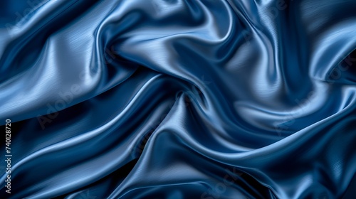Elegant Blue Satin Fabric Texture