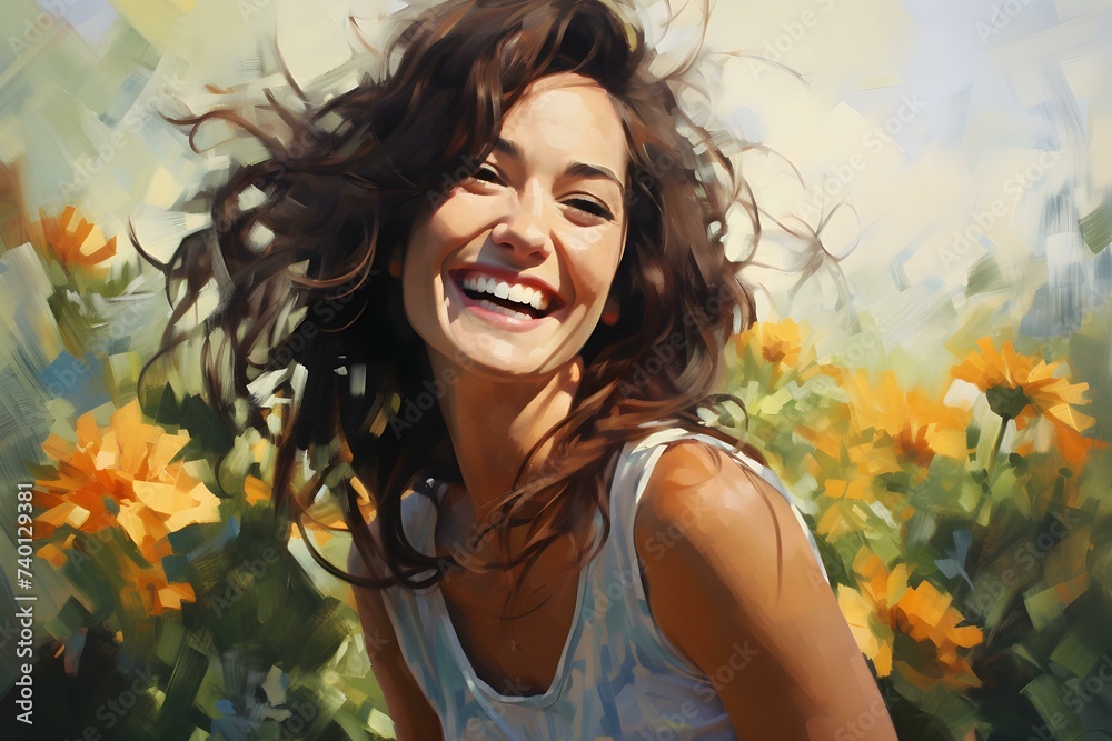 Happy woman with a beautiful smile. Concept Portrait Photography, Happy Moments, Smiling Faces Happy woman with a beautiful smile. Concept Portrait Photography, Happy Moments, Smiling Faces