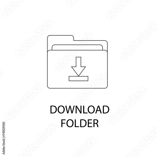 Downloaded - Your Content is Ready: Download Folder Vector Icon.