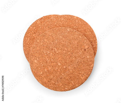 Round cork table coasters o...