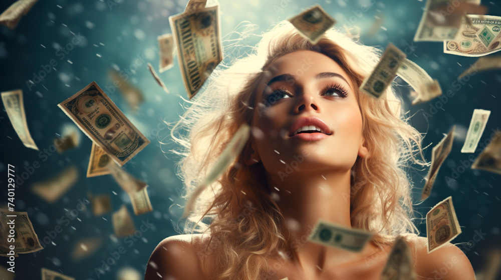 young woman in rain rain