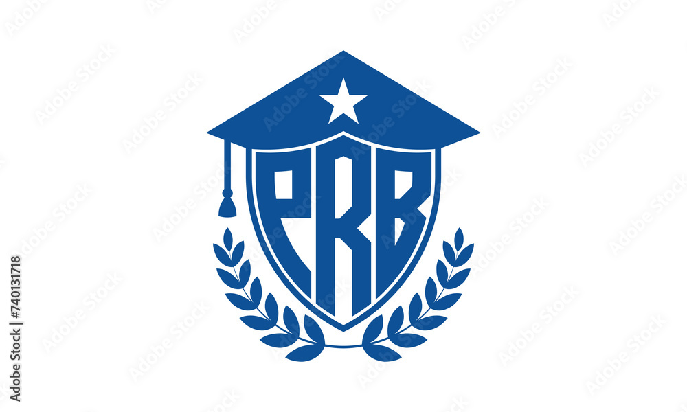PRB three letter iconic academic logo design vector template. monogram, abstract, school, college, university, graduation cap symbol logo, shield, model, institute, educational, coaching canter, tech PRB three letter iconic academic logo design vector template. monogram, abstract, school, college, university, graduation cap symbol logo, shield, model, institute, educational, coaching canter, tech