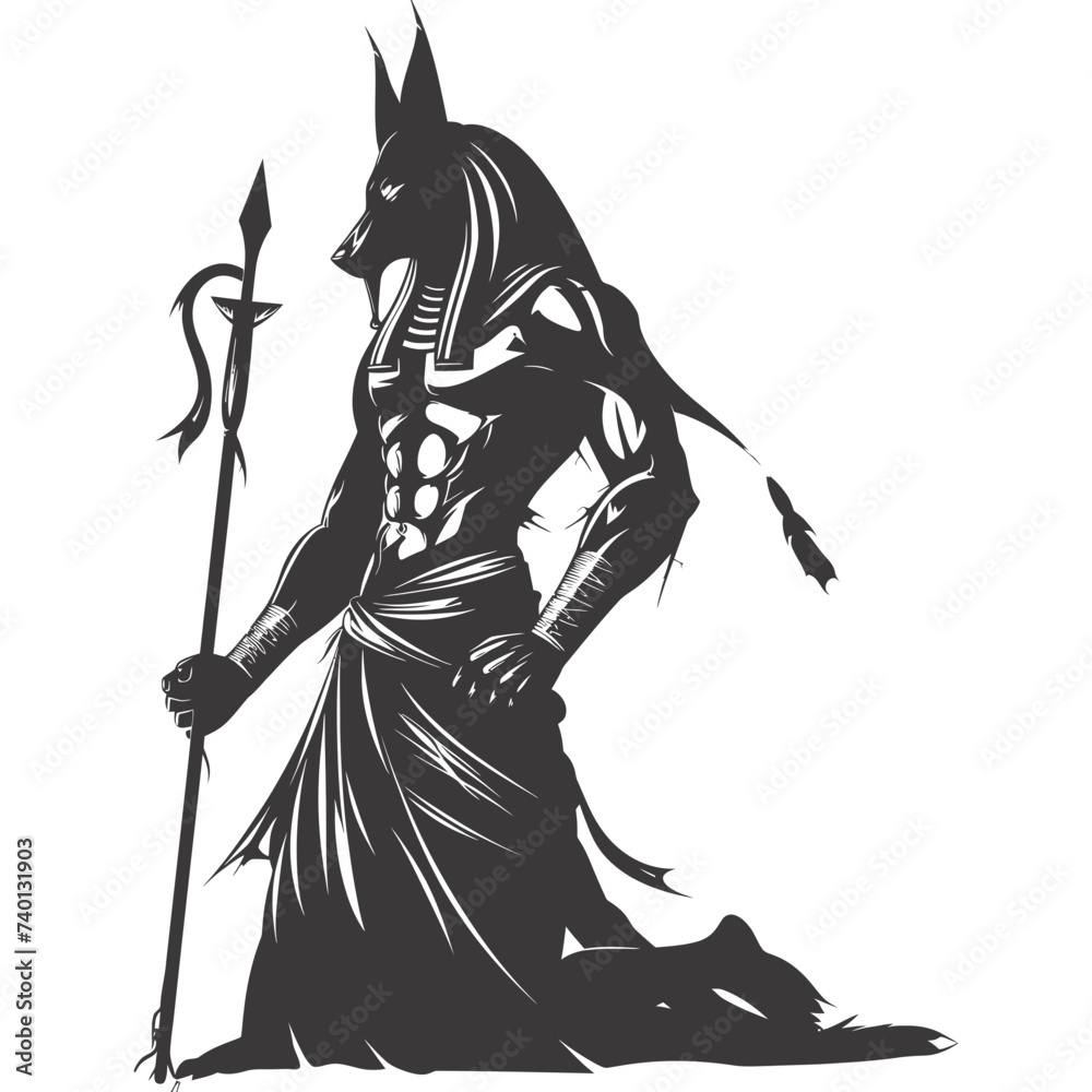 Silhouette anubis the egypt Mythical Creature black color only Silhouette anubis the egypt Mythical Creature black color only
