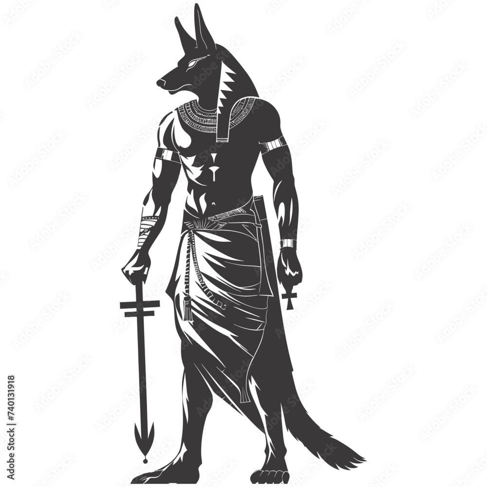 Silhouette anubis the egypt Mythical Creature black color only Silhouette anubis the egypt Mythical Creature black color only