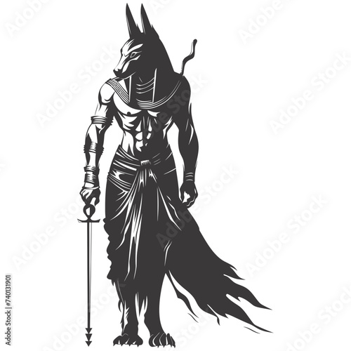 Silhouette anubis the egypt Mythical Creature black color only