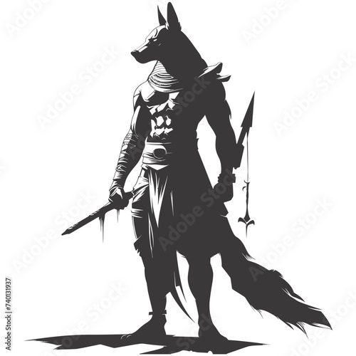 Silhouette anubis the egypt Mythical Creature black color only