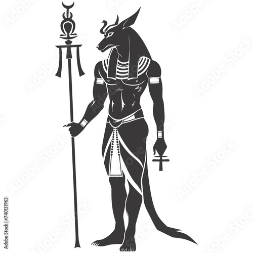 Silhouette anubis the egypt Mythical Creature black color only