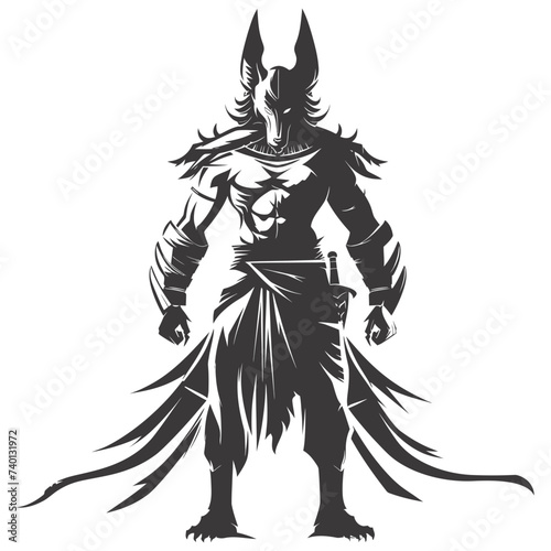 Silhouette anubis the egypt Mythical Creature black color only