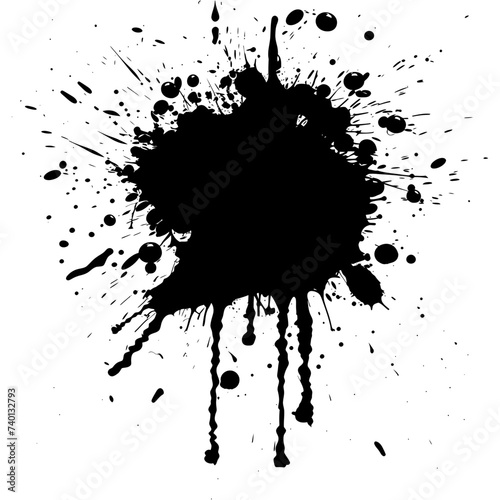 Silhouette ink splatter black color only