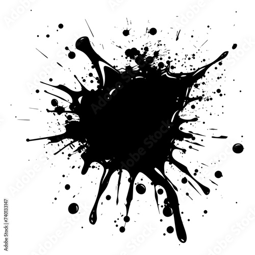 Silhouette ink splatter black color only