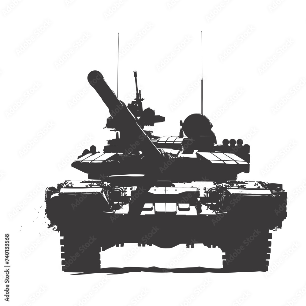 Silhouette military tank black color only Silhouette military tank black color only