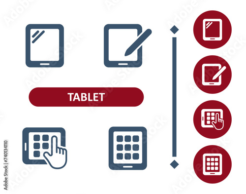 Tablet Icons. Stylus, Apps, App, Hand, Finger, Touch, Touchscreen Icon