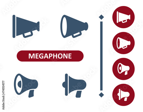 Megaphone Icons. Bullhorn, Loudspeaker, Marketing, Advertising Icon